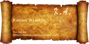 Kassa Aladin névjegykártya